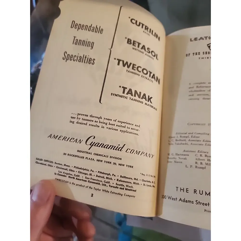 1952 Blue Book Shoe & Leather Industry Catalog Manual Evans HC Vintage Ads